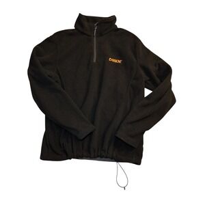 Dunkin Donuts 1/4 Zip Fleece Pullover Jacket Womens M Cinch Bottom Black DNKN